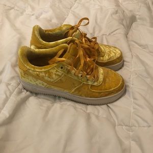 Yellow velvet air forces